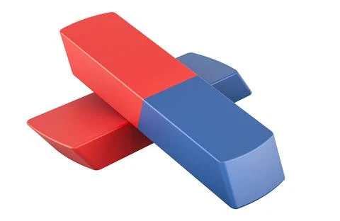 Two erasers for pens, graphite and color pencils. 3D rendering 스톡 일러스트