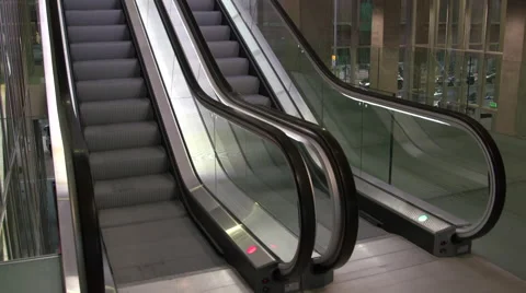 Two escalators in business environment 스톡 동영상 46639054