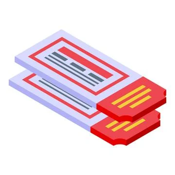 Two event tickets lying on top of each other Stock Illustration