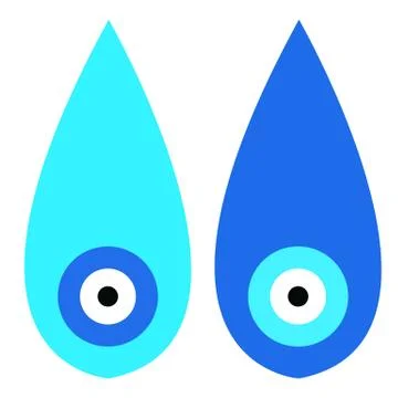 Two evil eyes vector set with drop shape イラスト素材