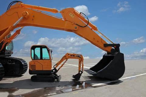 Two excavators Foto stock