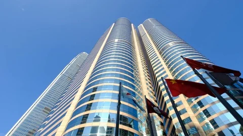 Two Exchange Square in Central district, Hong Kong Stock Footage 79054883