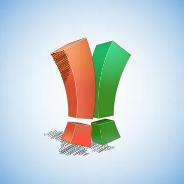 Two exclamation points Illustrazione stock