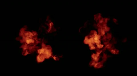 Two explosions with alpha channel set Stock Footage 11280227