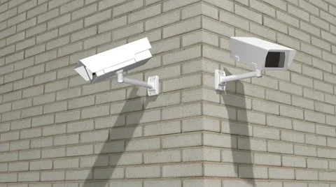 Two Exterior Security Cameras Stock Footage 55515199