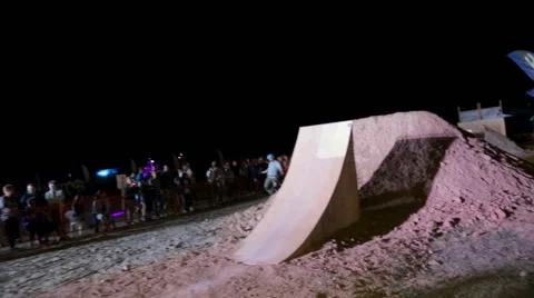 Two Extreme Riders Are Demonstrating a Series of Complex Tricks on a Bmx Bike Stock Footage 61869090