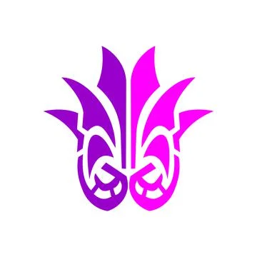 Two face cute mask. Funny mask design. Stock Illustration