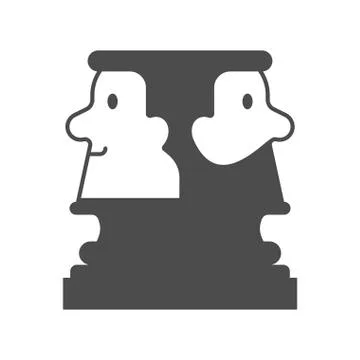 Two-faced Janus. Ancient Roman god. Vector illustration. Stock Illustration