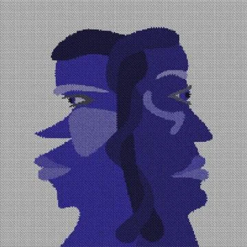 Two faces head - blue Stock Illustration