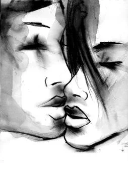 Two faces Stock Illustration