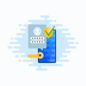 Two factor autentication security illustration. Login confirmation notification Stock Illustration