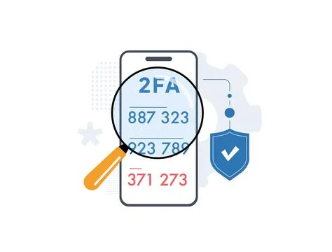 Two-factor authentication - 2fa concept with secure login, password verification Stock Illustration