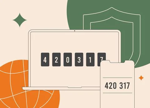 Two-Factor Authentication - 2FA. Ensure secure access with 2-step verification - Stock Illustration