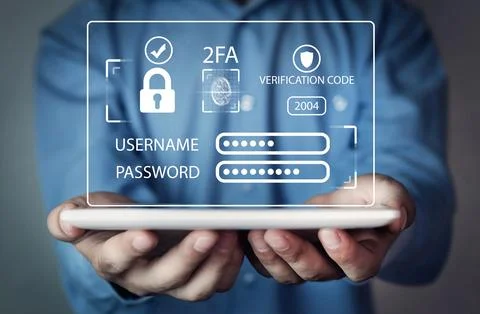 Two-factor authentication 2FA security. Personal data security Stock Photos