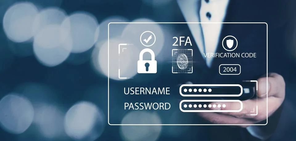 Two-factor authentication 2FA security. Personal data security Stock Photos