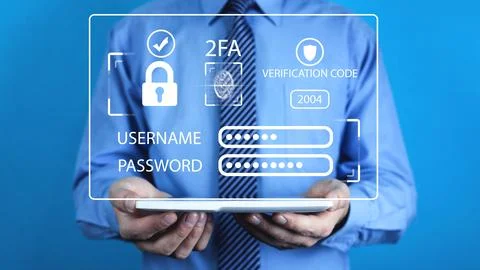 Two-factor authentication 2FA security. Personal data security Stock Photos