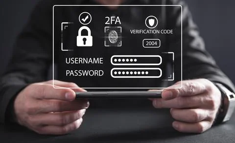 Two-factor authentication 2FA security. Personal data security Stock Photos