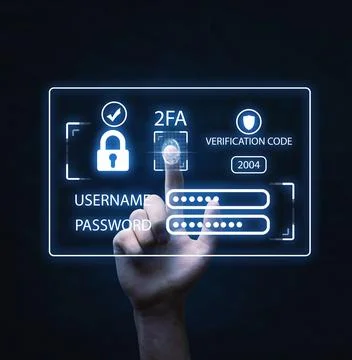 Two-factor authentication 2FA security. Personal data security Stock Photos