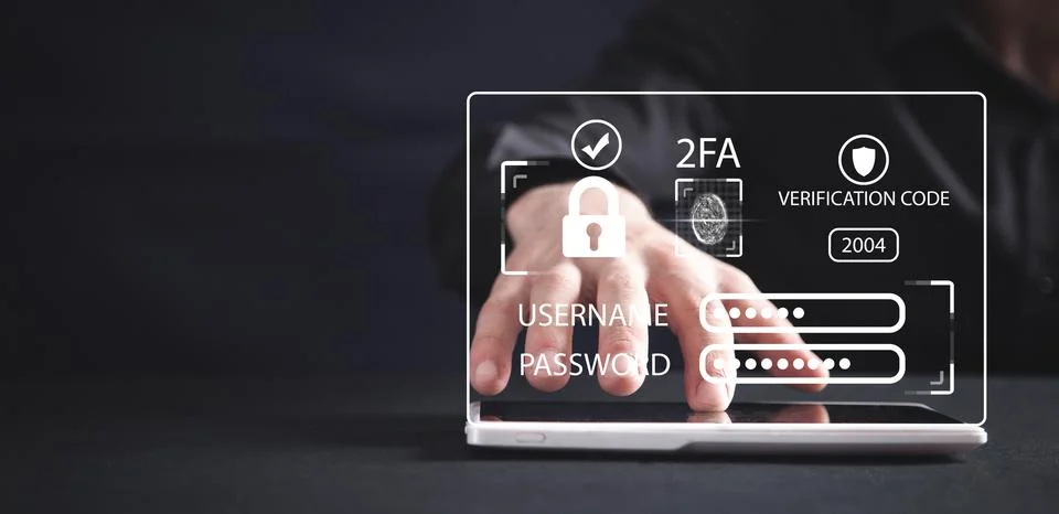 Two-factor authentication 2FA security. Personal data security Stock Photos