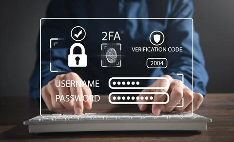 Two-factor authentication 2FA security. Personal data security Stock Photos