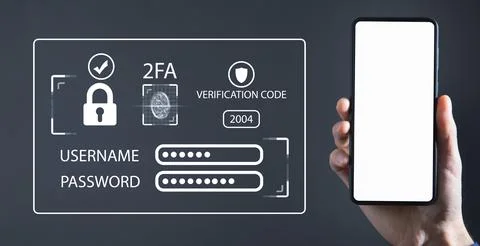 Two-factor authentication 2FA security. Personal data security Stock Photos