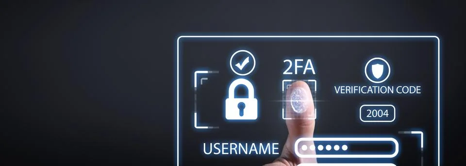 Two-factor authentication 2FA security. Personal data security Stock Photos