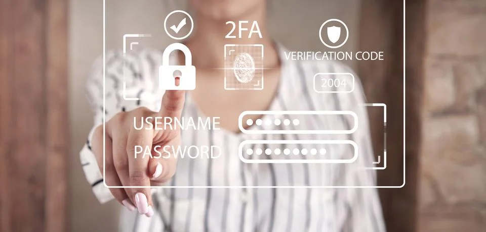 Two-factor authentication 2FA security. Personal data security Stock Photos