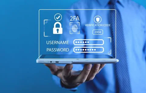 Two-factor authentication 2FA security. Personal data security Stock Photos