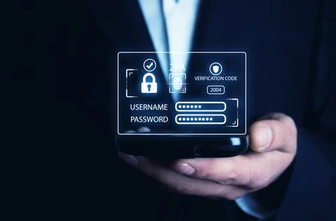 Two-factor authentication 2FA security. Personal data security Stock Photos