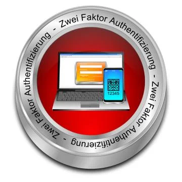 Two Factor Authentication button - in german -  3D illustration イラスト素材