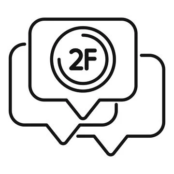 Two factor authentication chat bubble icon representing security access with Stock Illustration