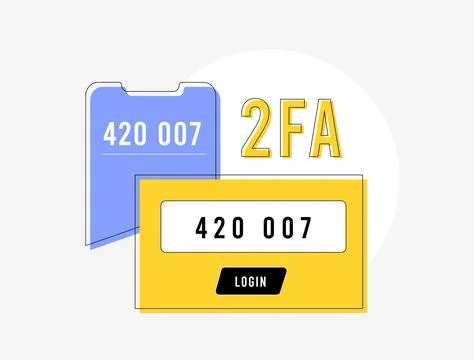 Two-Factor Authentication concept. 2FA security illustration, login verification 스톡 일러스트
