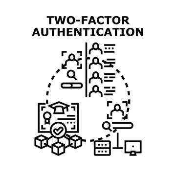 Two factor authentication concept for digital security Stock Illustration
