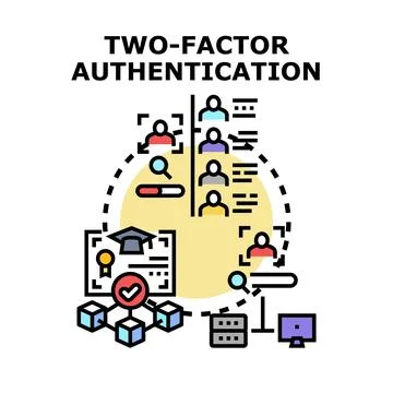 Two factor authentication concept for digital security Stock Illustration