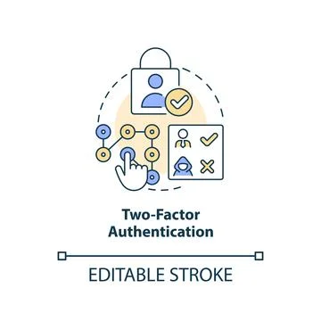 Two factor authentication concept icon Stock Illustration