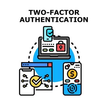 Two factor authentication concept for online security Ilustración de archivo