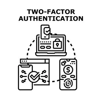 Two factor authentication concept for online security Stock Illustration