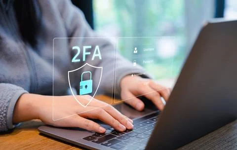 Two-Factor Authentication for Cyber Security. Stock Photos