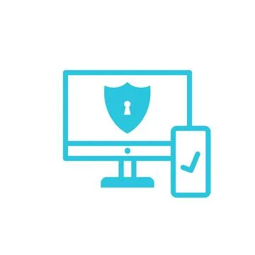 Two Factor Authentication icon. Isolated on white background.  From blue ic.. Stock Illustration