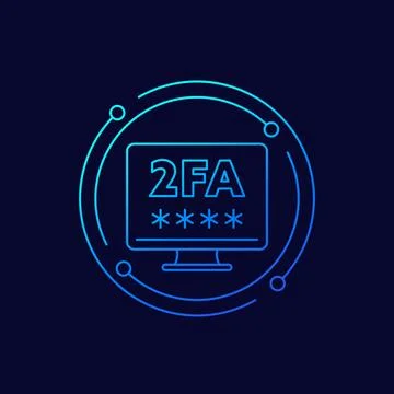 Two factor authentication icon, linear design Stock Illustration
