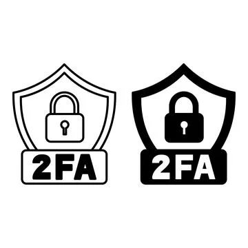 Two Factor Authentication Icons. Black and White Vector Illustration. Padlo.. Illustrazione stock