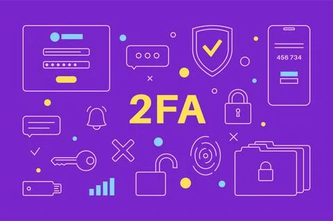 Two factor authentication Stock Illustration