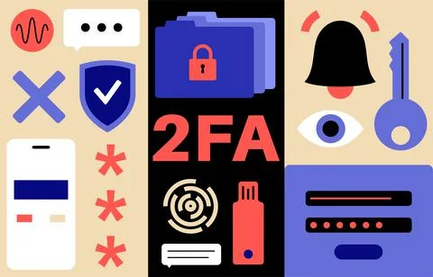 Two factor authentication 库存插图