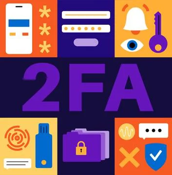 Two factor authentication Stock Illustration