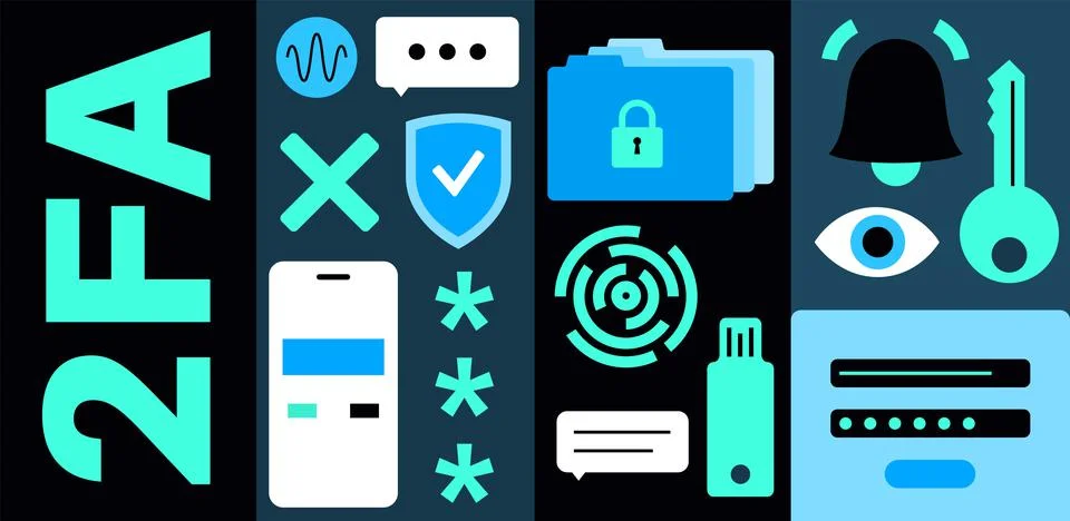 Two factor authentication Stock Illustration