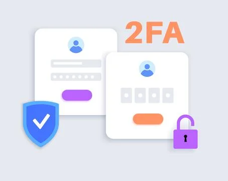 Two factor authentication Stock Illustration
