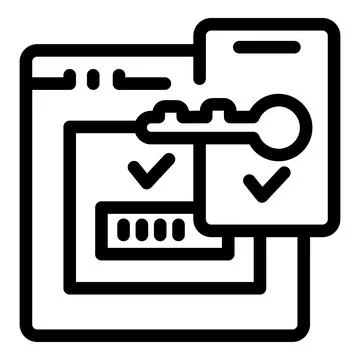 Two factor authentication with key and password providing access to user ac.. Stock Illustration