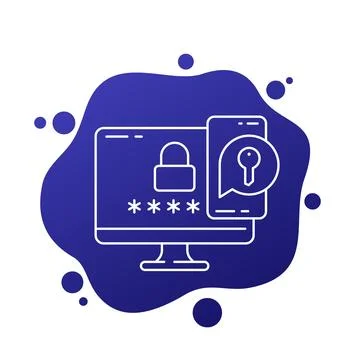 Two factor authentication line icon, vector Stock Illustration