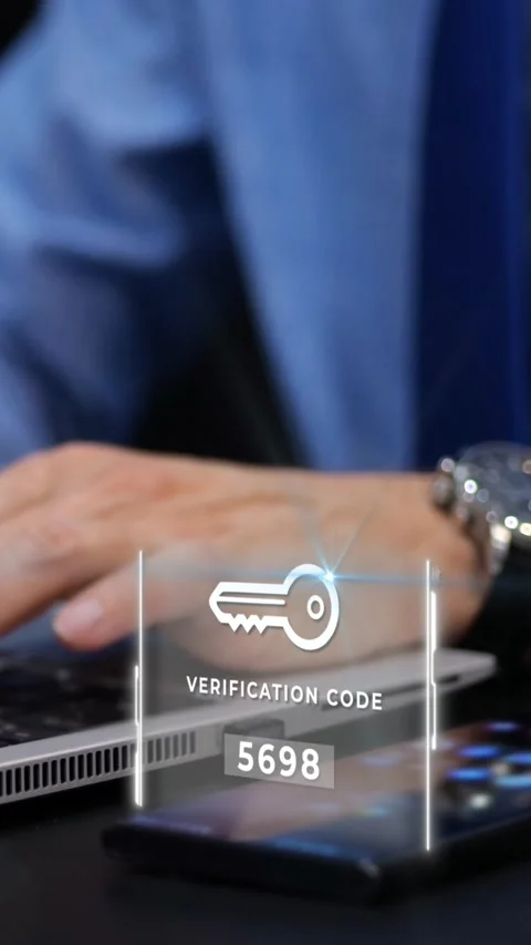 Two-factor Authentication. A Man Using A Laptop With The Verification Code Stock Footage 330951828
