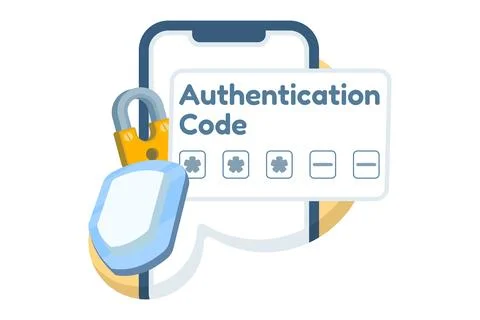 Two-factor authentication on mobile phones Stock Illustration